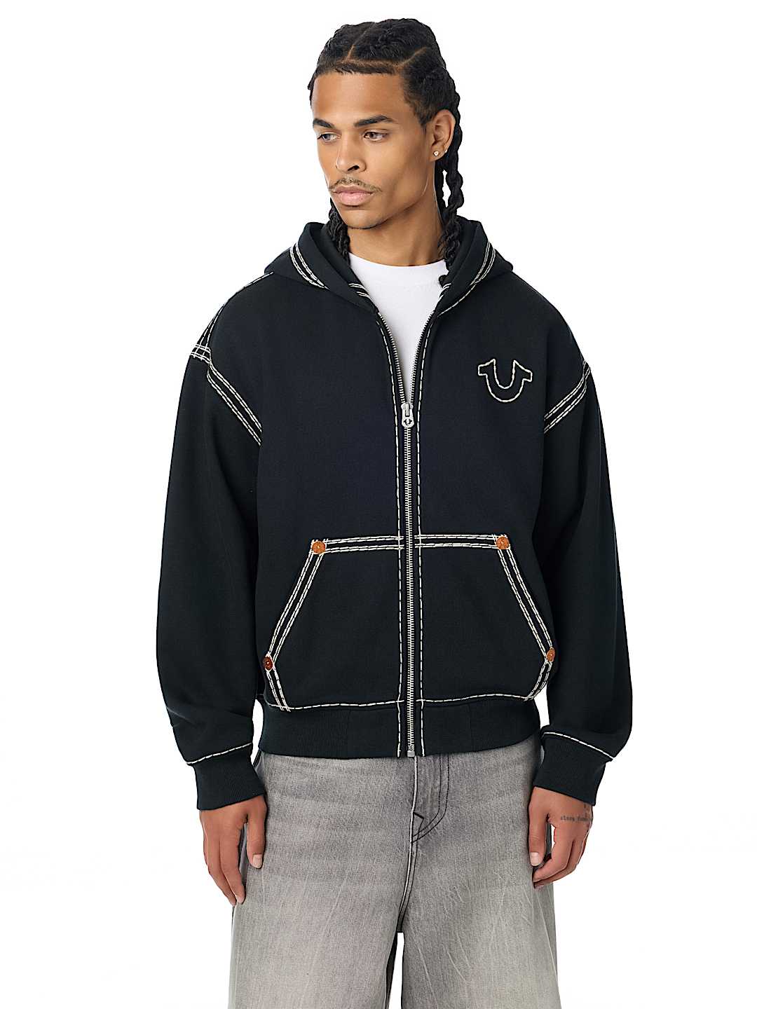 buso super qt boxy zip hoodie