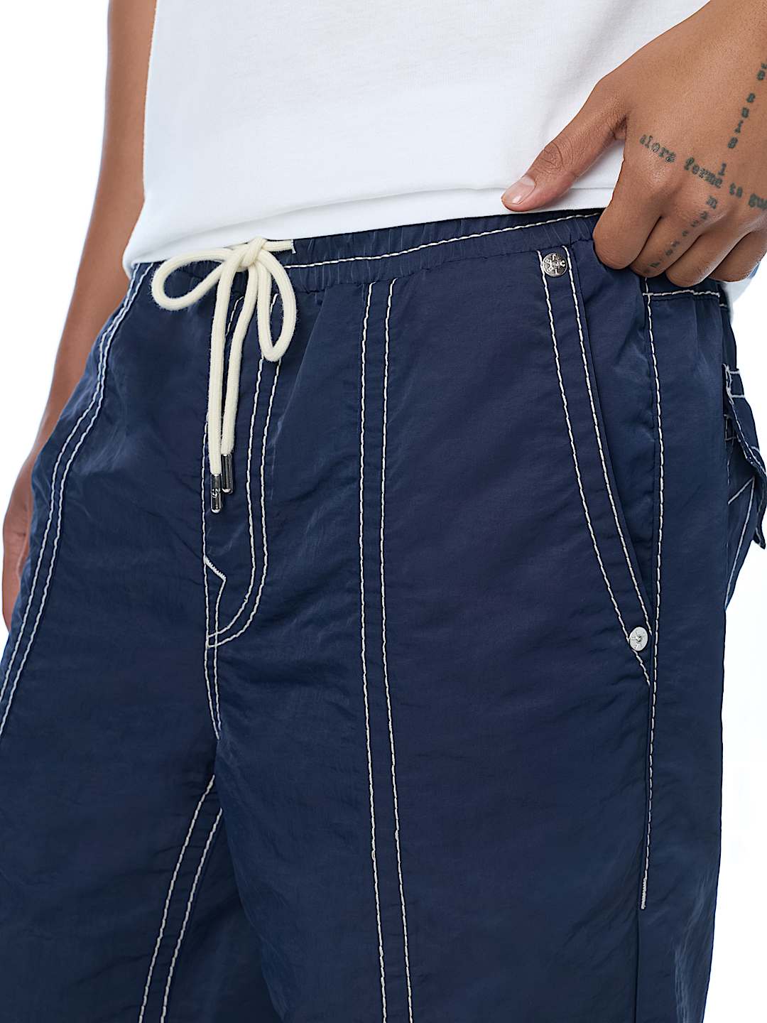 pantalon vinny nylon big t flap ultra baggy pant 34"