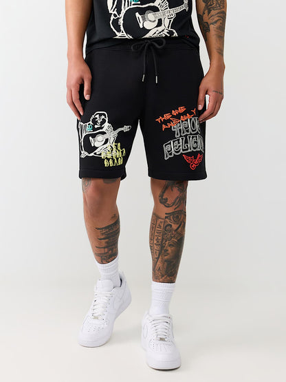 pantaloneta sketched logo fleece short
