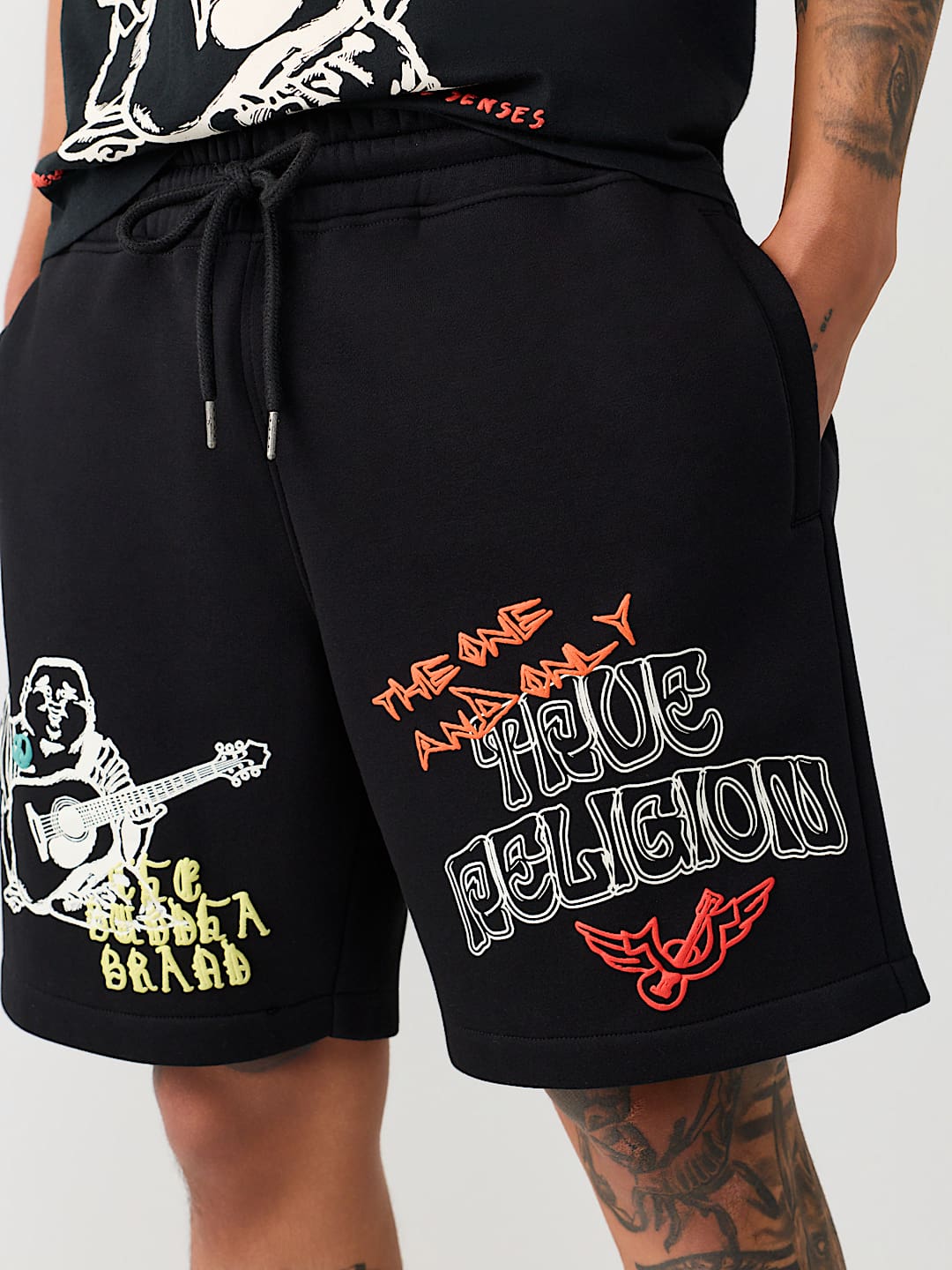 pantaloneta sketched logo fleece short
