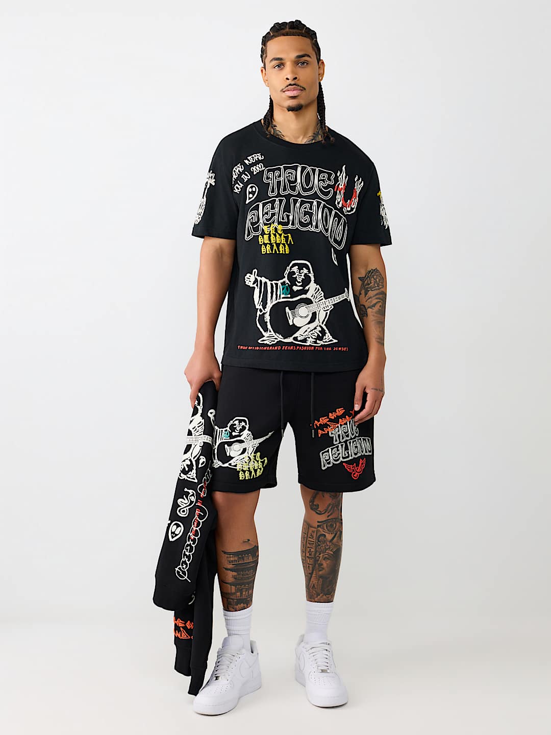 pantaloneta sketched logo fleece short