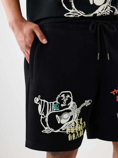 pantaloneta sketched logo fleece short