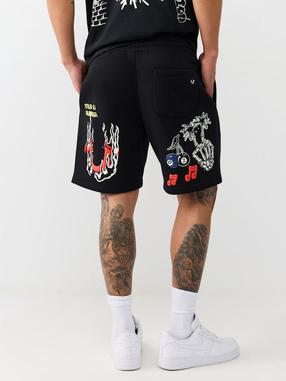 pantaloneta sketched logo fleece short