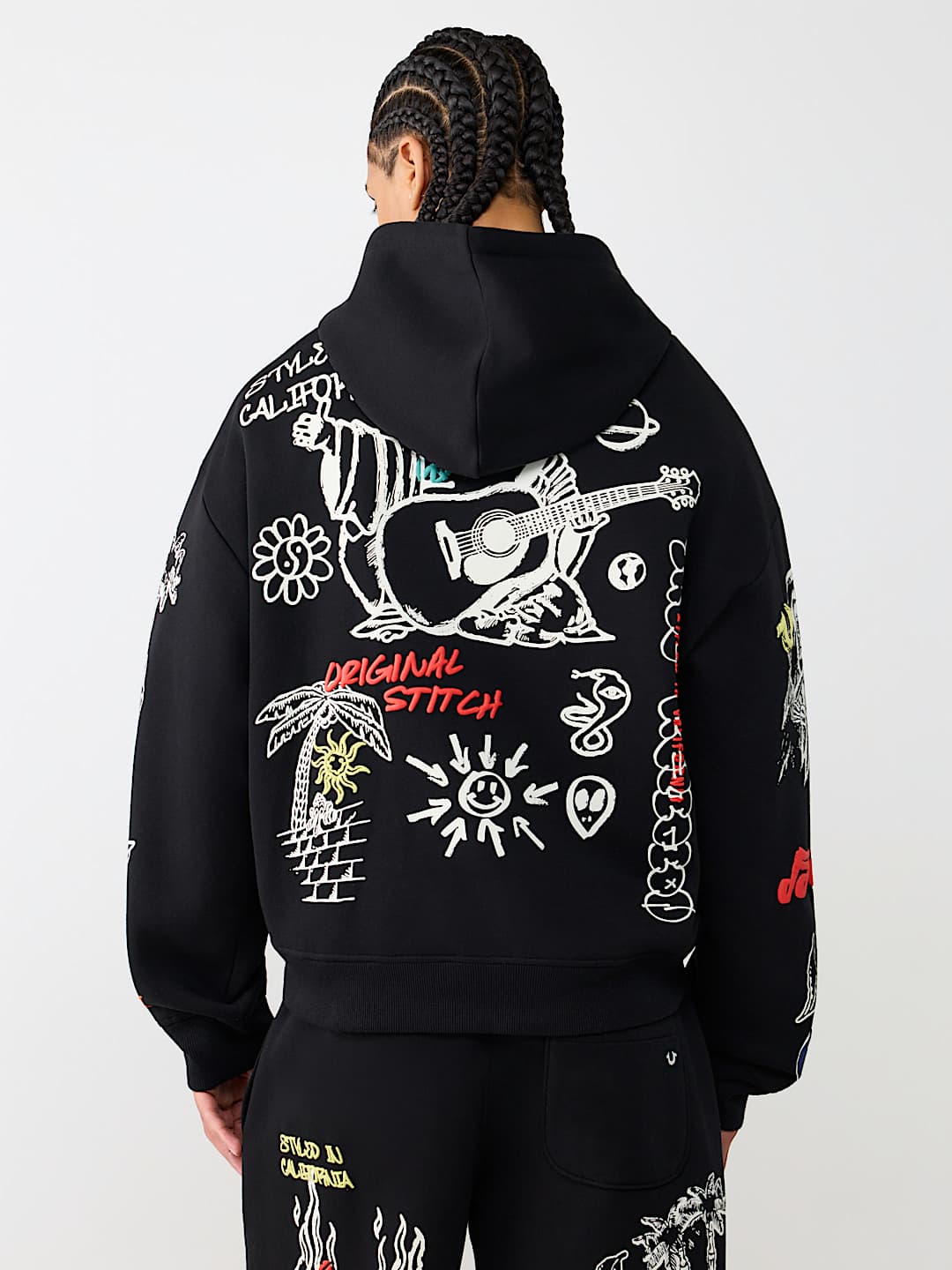sketched logo boxy hoodie