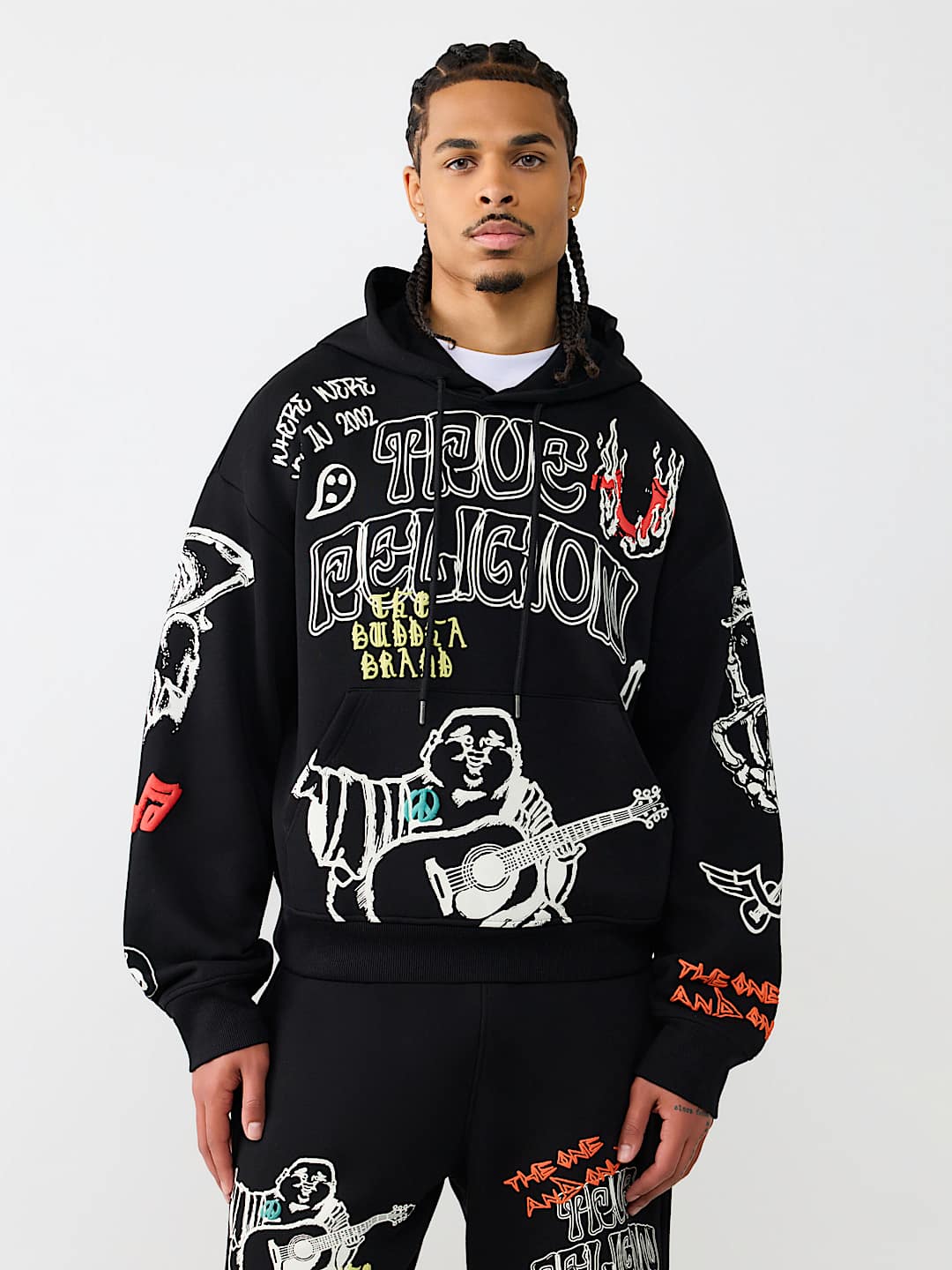 sketched logo boxy hoodie