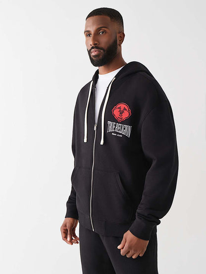 buso buddha fleece zip hoodie