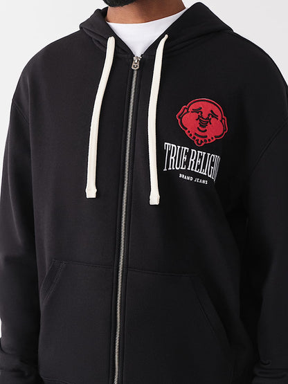 buso buddha fleece zip hoodie
