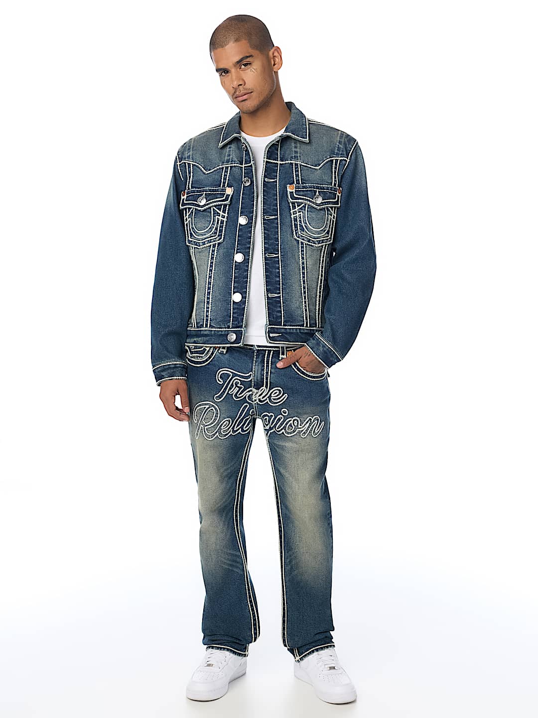 chaqueta jimmy rope stitch oversized denim jacket