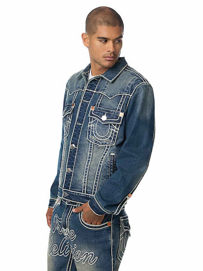 chaqueta jimmy rope stitch oversized denim jacket