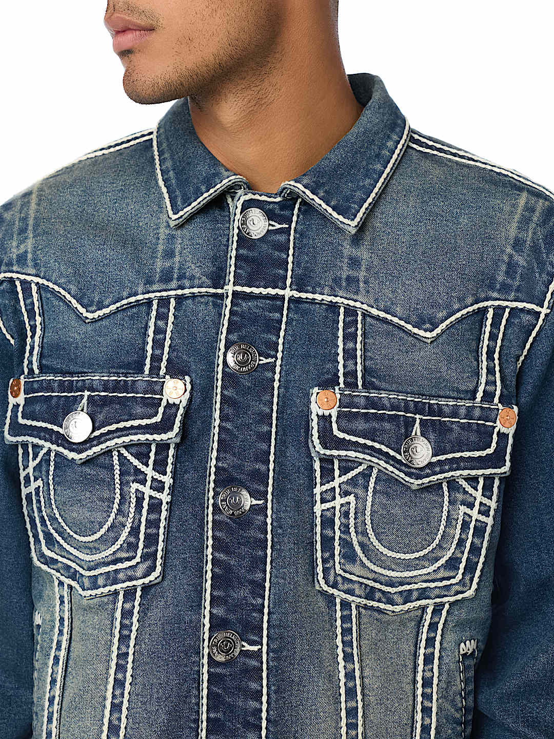 chaqueta jimmy rope stitch oversized denim jacket