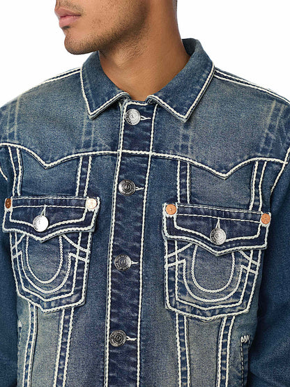 chaqueta jimmy rope stitch oversized denim jacket