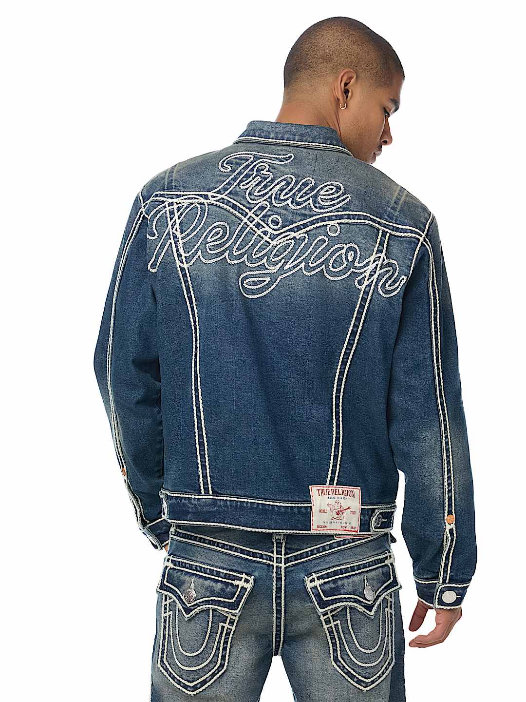 chaqueta jimmy rope stitch oversized denim jacket
