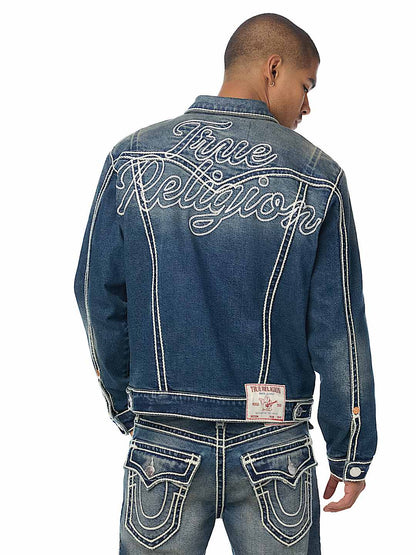 chaqueta jimmy rope stitch oversized denim jacket