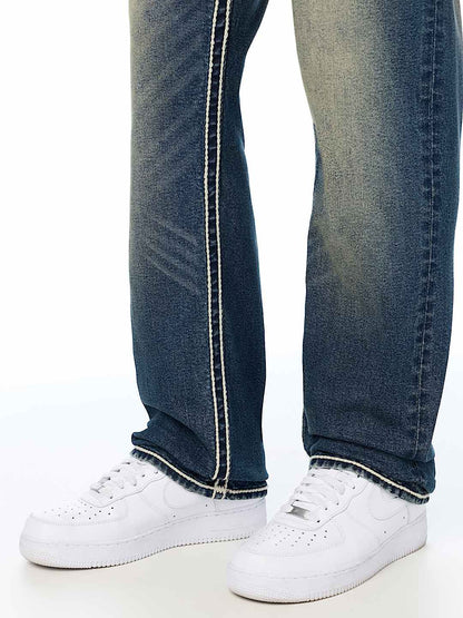pantalon ricky rope stitch flap straight jean 34"