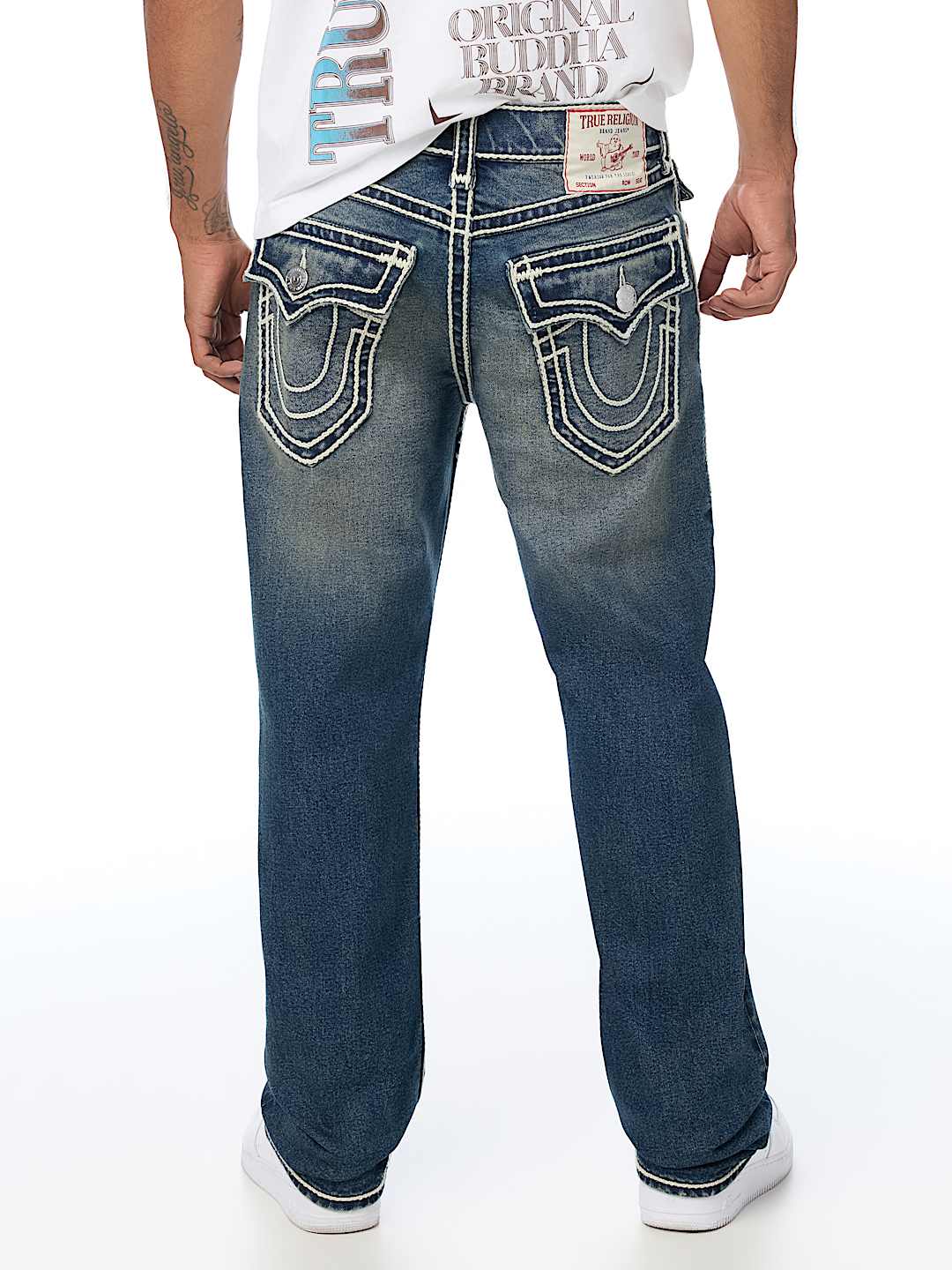 pantalon ricky rope stitch flap straight jean 34"