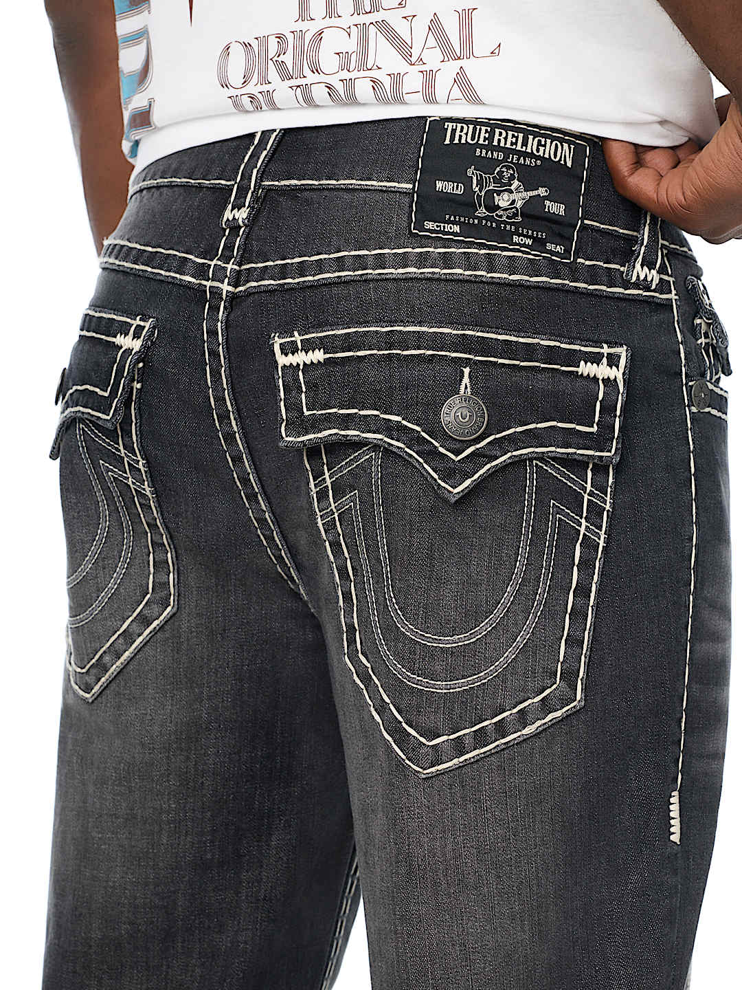 pantalon bobby embossed super t flap baggy jean