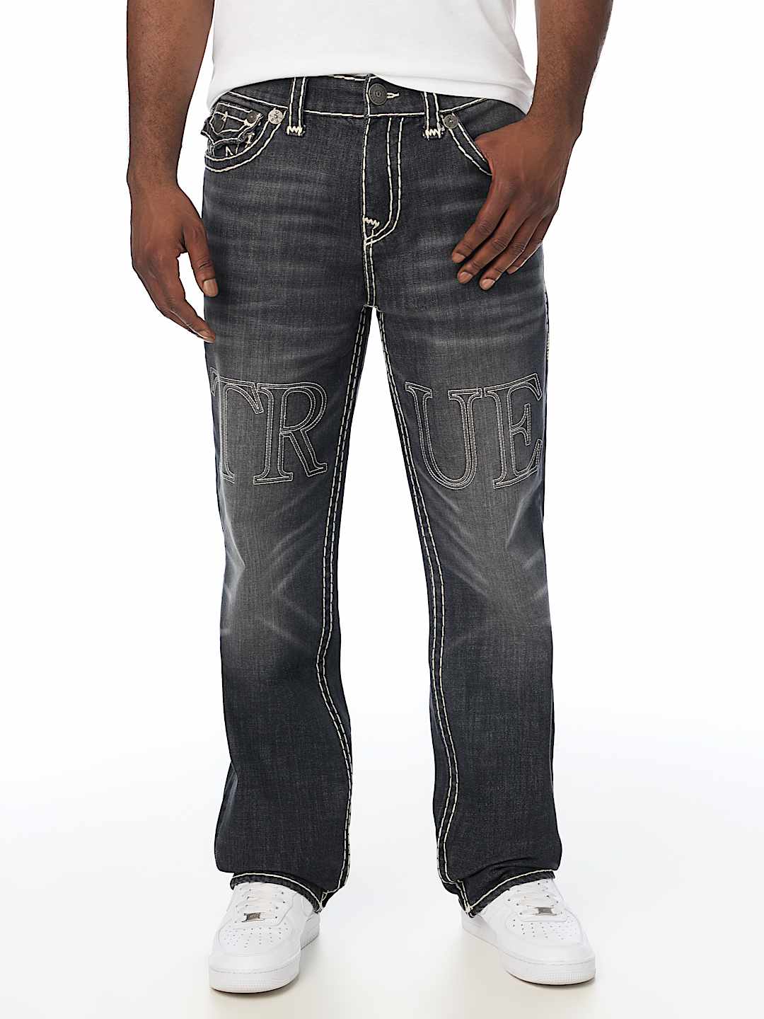 pantalon bobby embossed super t flap baggy jean