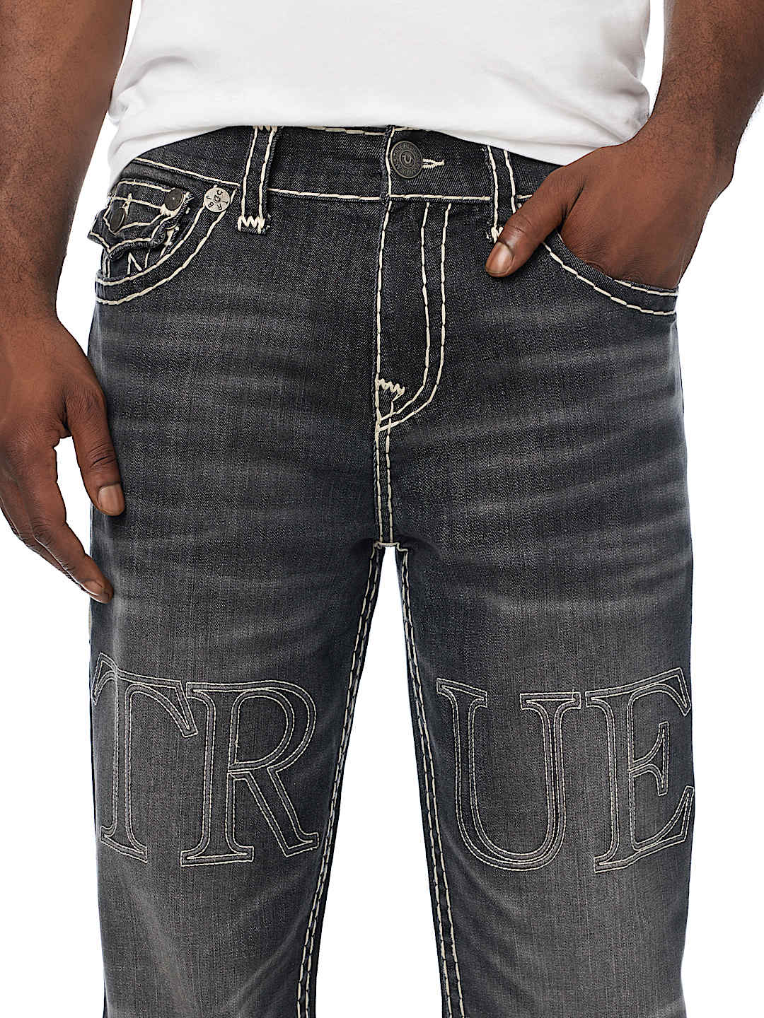 pantalon bobby embossed super t flap baggy jean