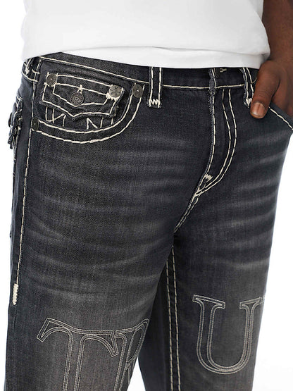 pantalon bobby embossed super t flap baggy jean