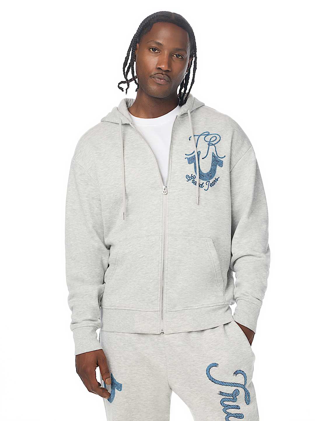 buso rope logo zip hoodie