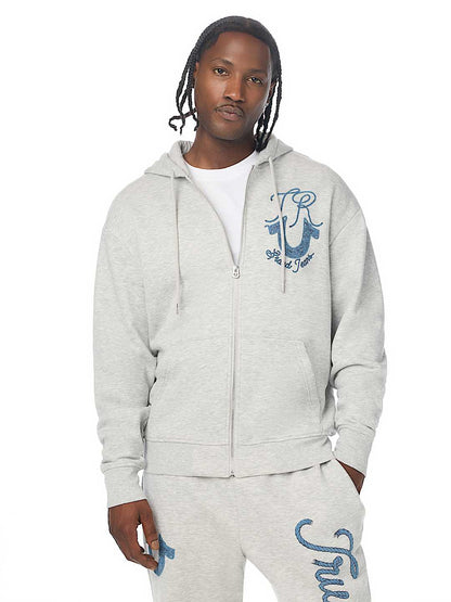 buso rope logo zip hoodie