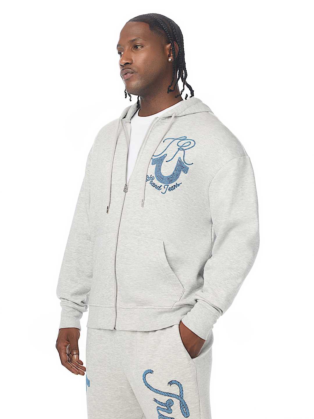buso rope logo zip hoodie
