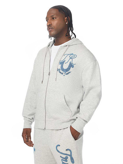 buso rope logo zip hoodie