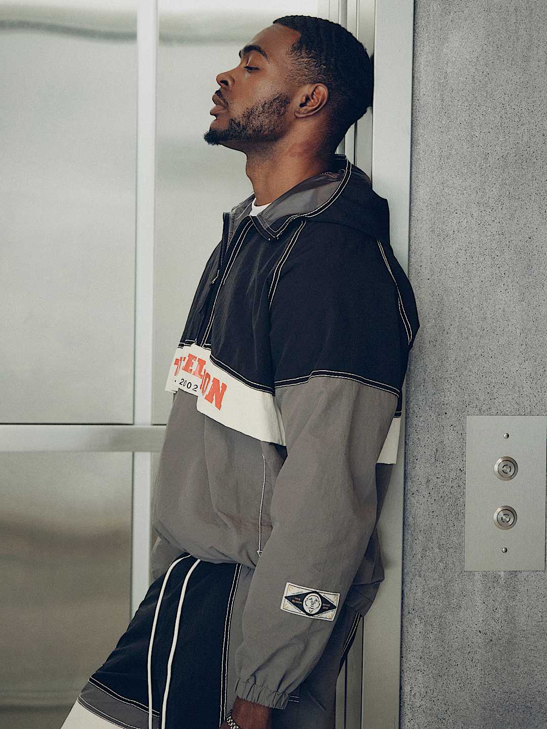 chaqueta colorblock big t nylon anorak jacket