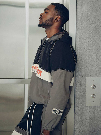 chaqueta colorblock big t nylon anorak jacket