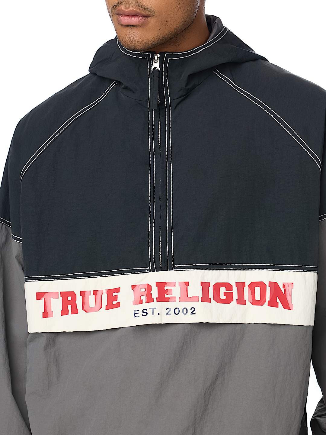 chaqueta colorblock big t nylon anorak jacket