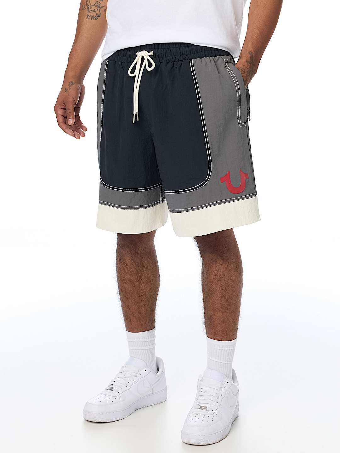 pantaloneta colorblock big t nylon short