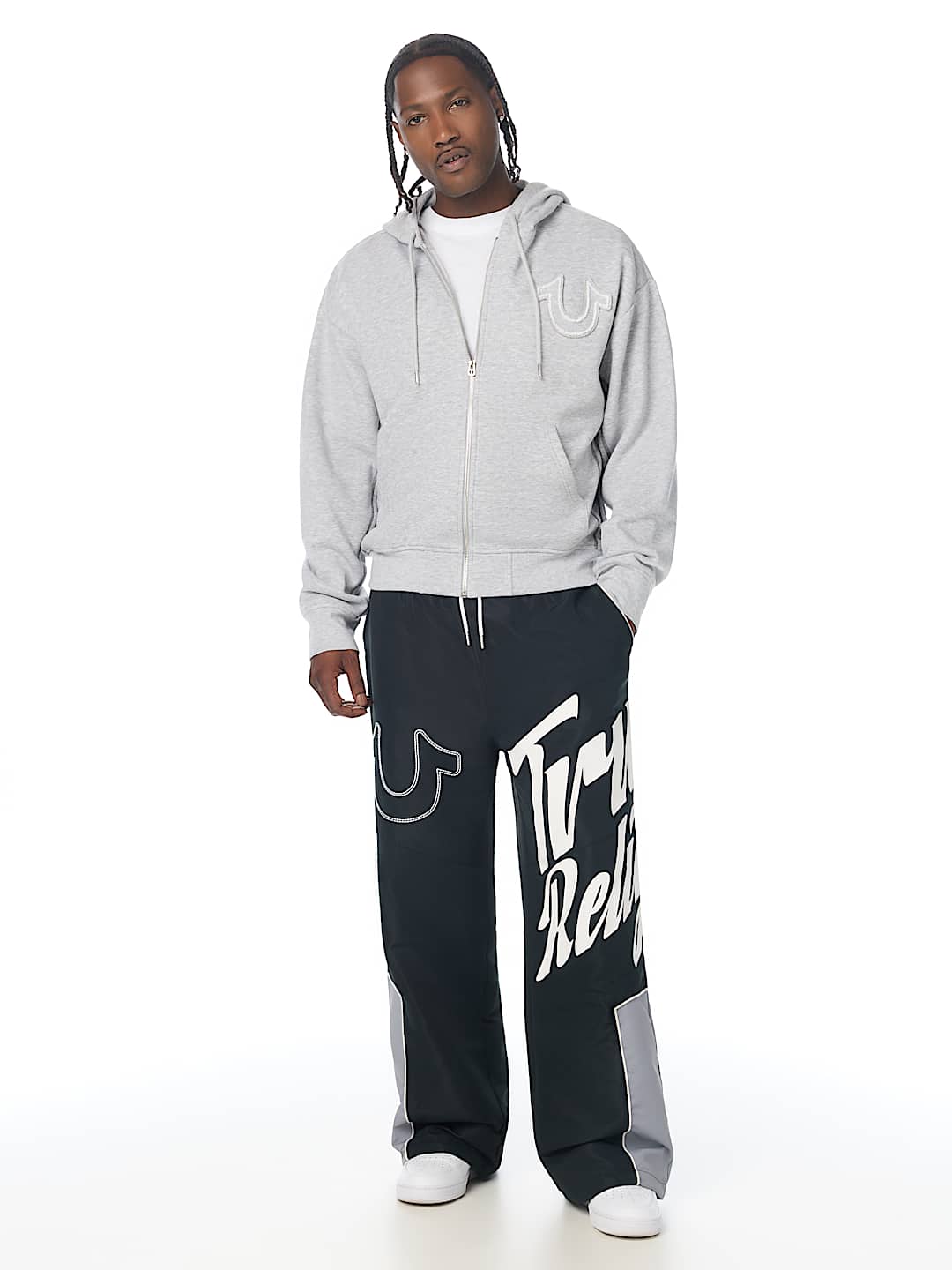 pantalon horseshoe logo baggy nylon pant