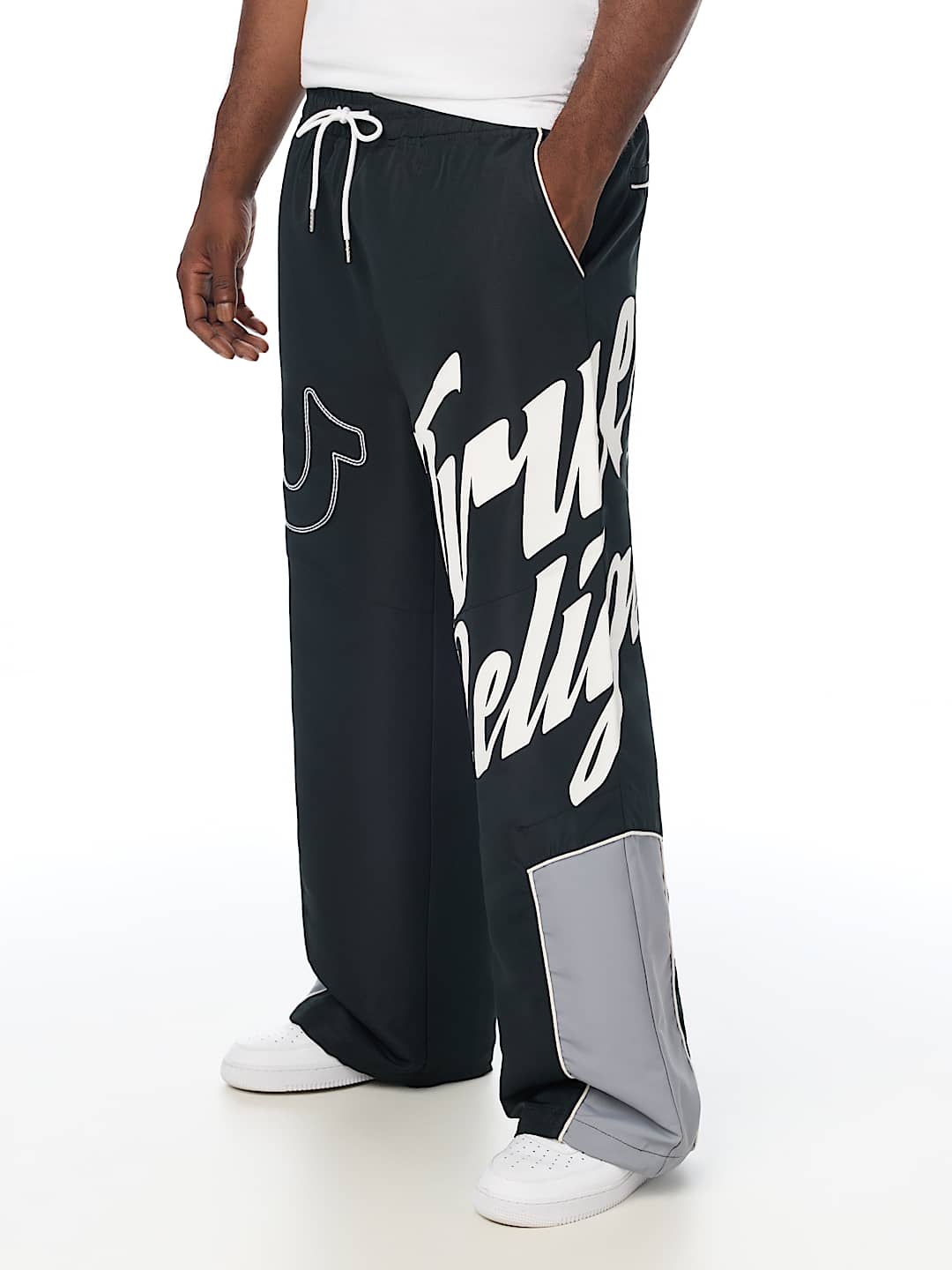 pantalon horseshoe logo baggy nylon pant